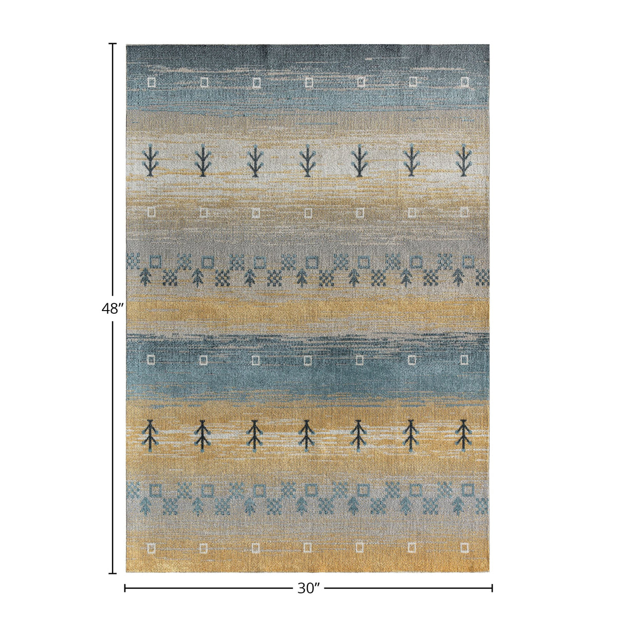 Yellow Tribal Bohemian Area Rug 2'6" x 4' O8006