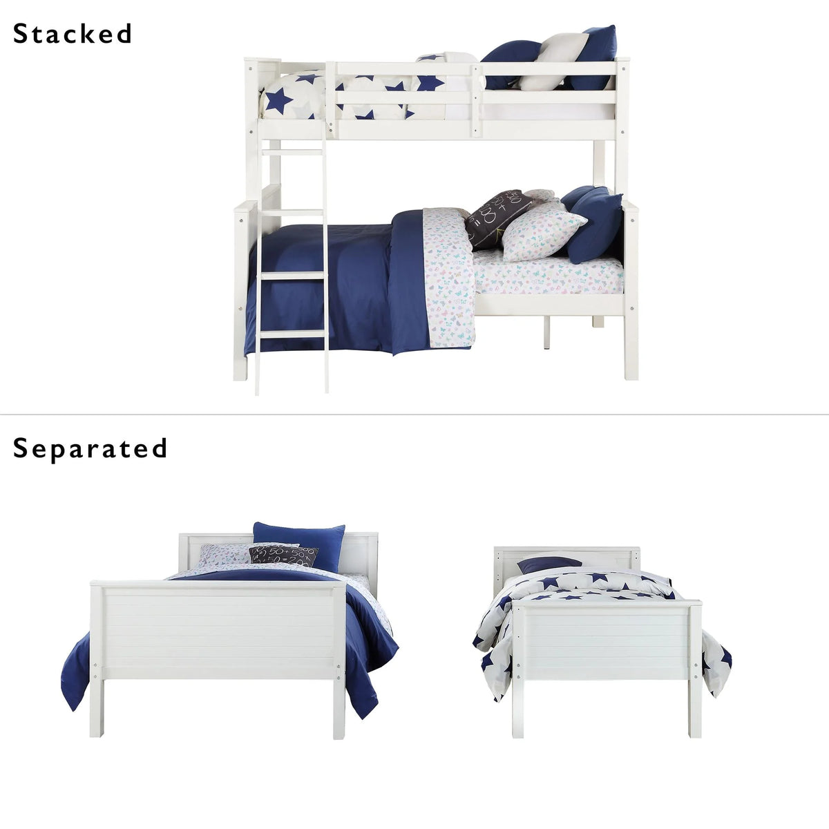 Twin-Over-Full Wood Bunk Bed J13390