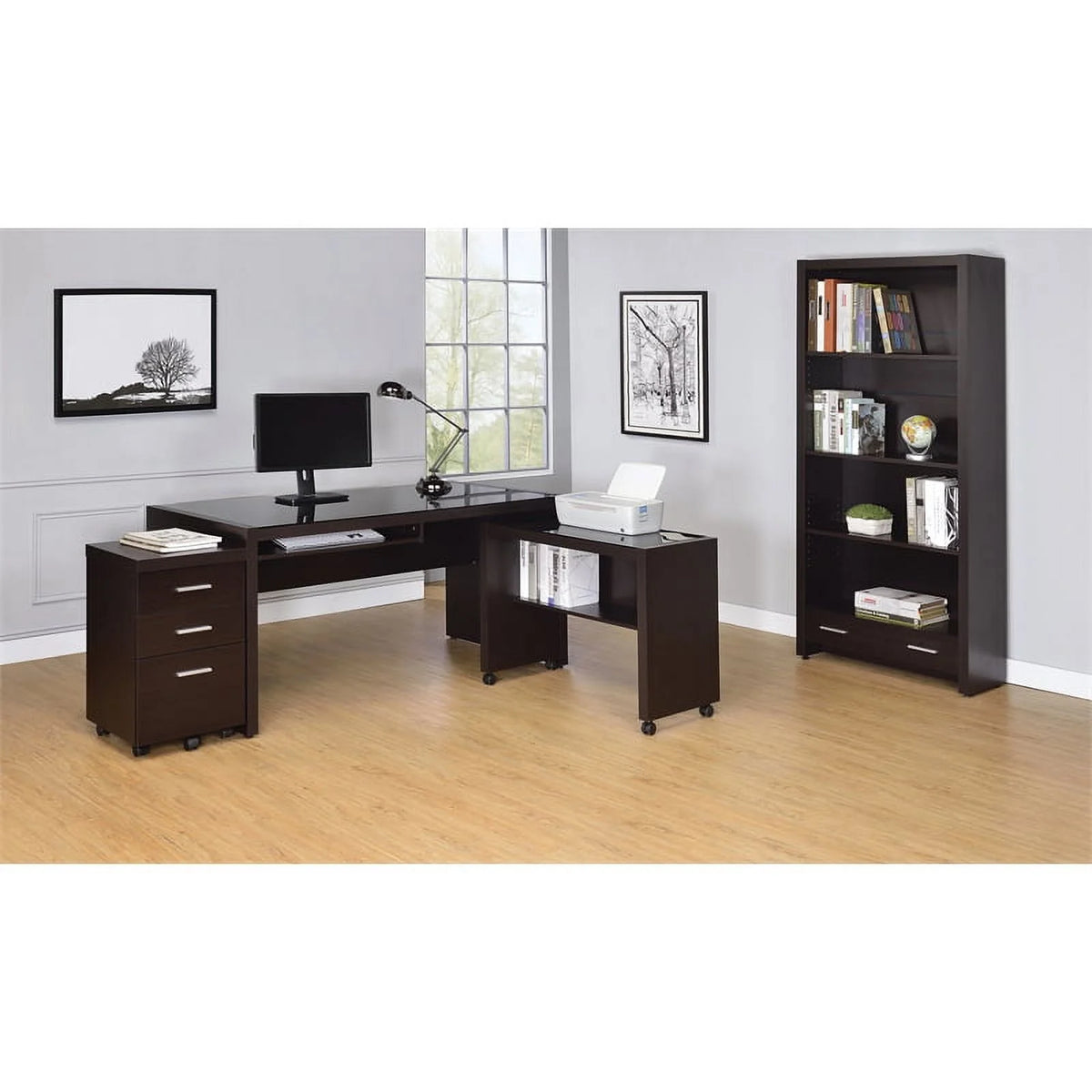 2 Piece Computer Desk and Office Chair Furniture Set Q876