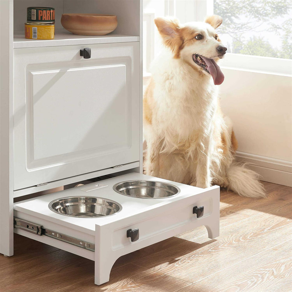 Modern Pet Feeding Station with 2 Elevated Dog Bowls Z998