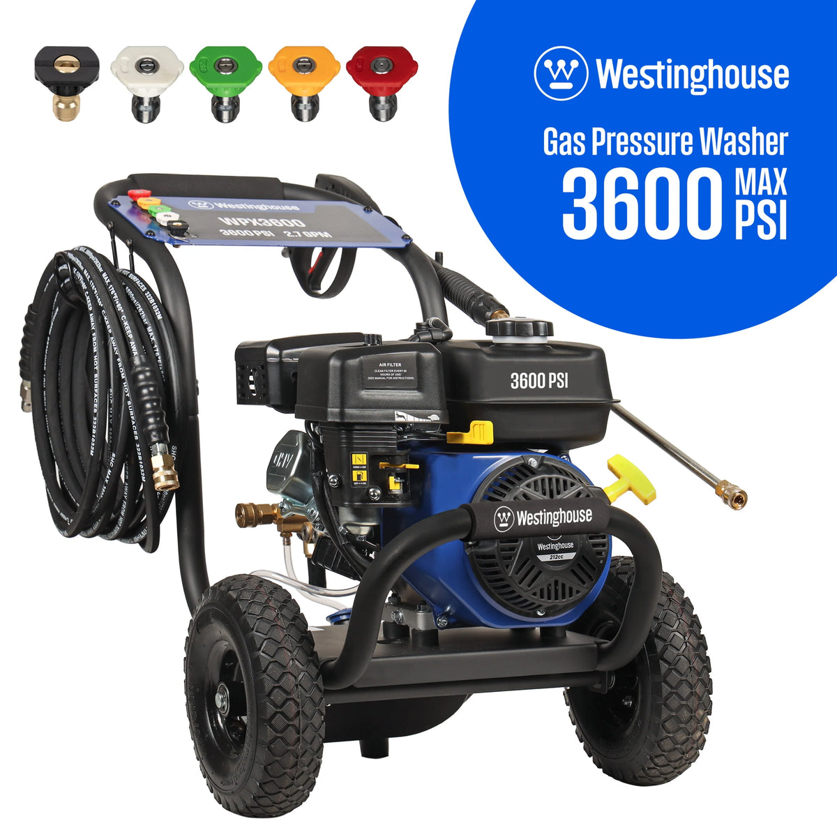 3200-PSI 2.5-GPM Gas Pressure Washer with 5 Nozzles Q2559