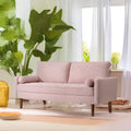 Pink Linen 2 Seater Sofa with 2 Pillows D487333