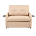 Beige 3 in 1 Pull Out Sofa Sleeper with 2 Wing Table and USB Charge O5807