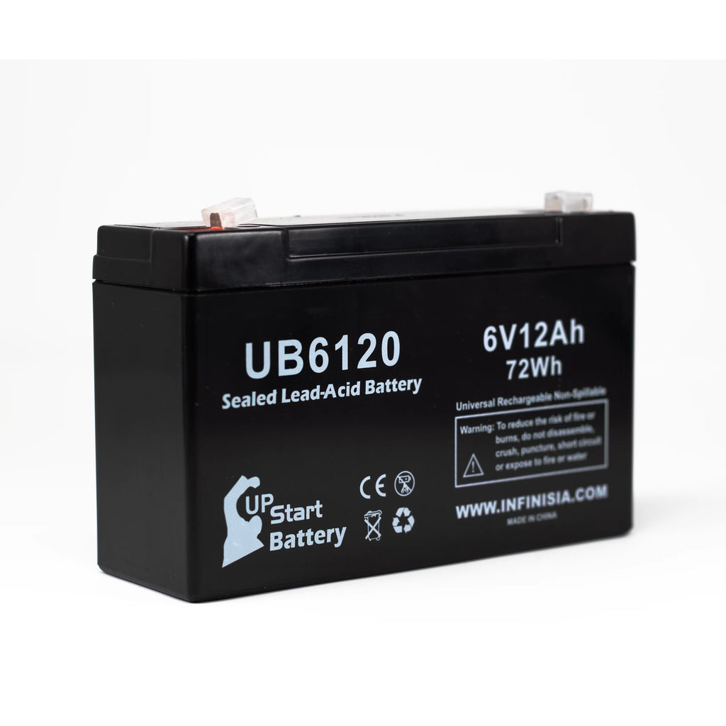 6V 12Ah Sealed Lead Acid Battery with F1 to F2 Terminal Adapters C86492