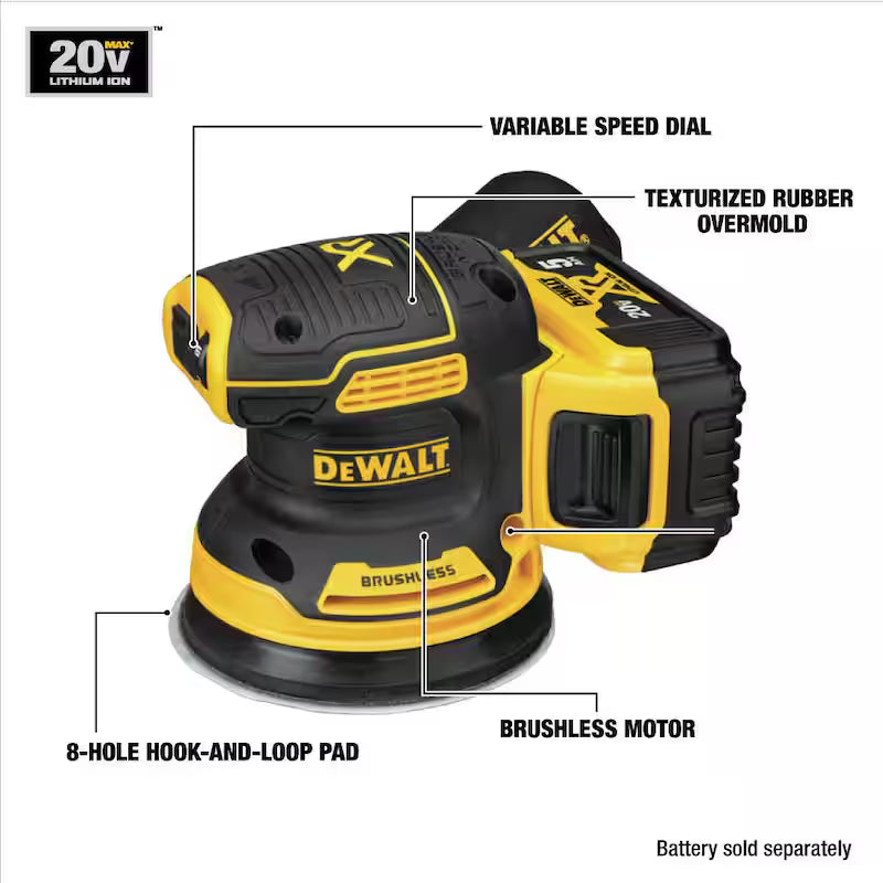 20V MAX Cordless Brushless 5 in. Random Orbital Sander with Battery and Charger N342712
