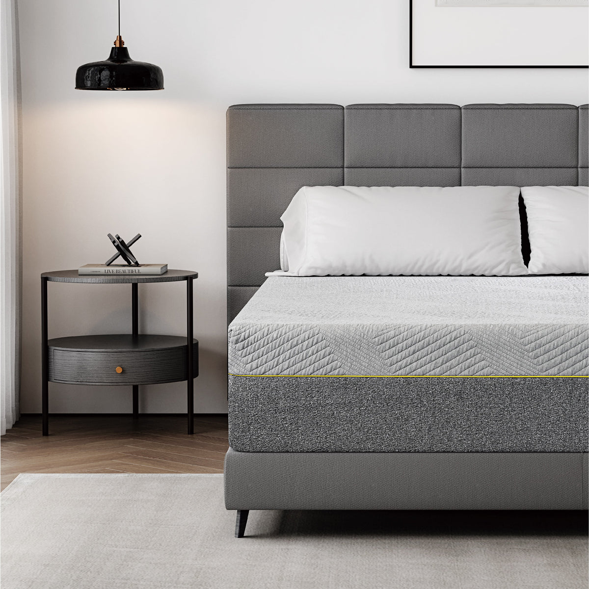 Grey 12 inch Queen Size Gel Memory Foam Mattress A51762