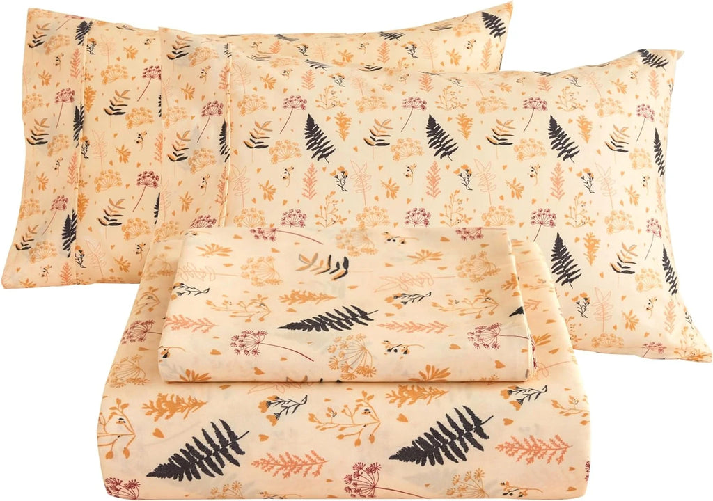 Floral Microfiber Full Double Bed Sheets S8575