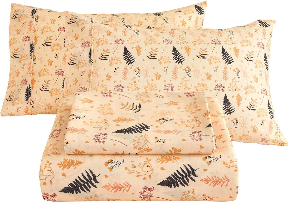 Floral Microfiber Full Double Bed Sheets S8575