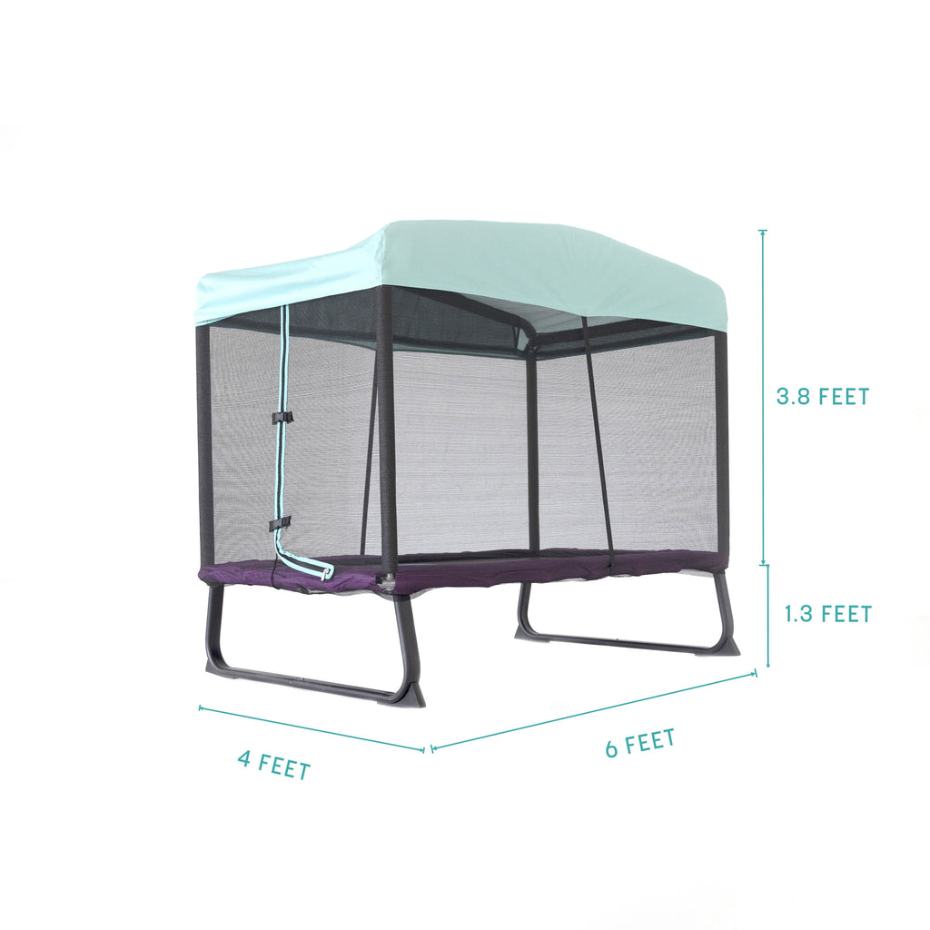 6x4ft Indoor Mini Trampoline with Net Enclosure F94456