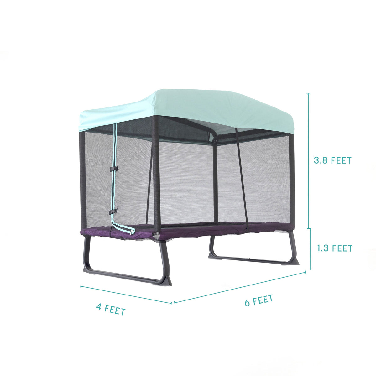 6x4ft Indoor Mini Trampoline with Net Enclosure F94456