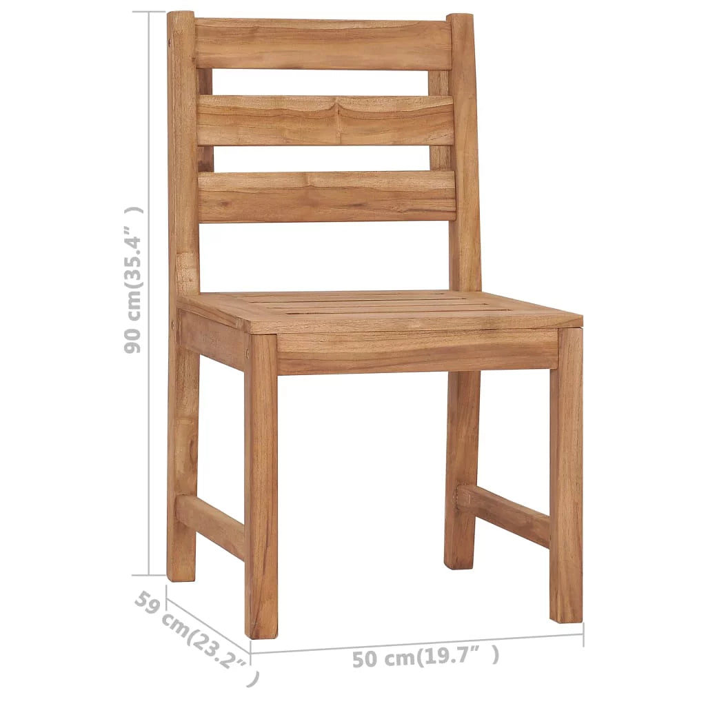 2 pcs Solid Teak Wood Patio Chairs O866