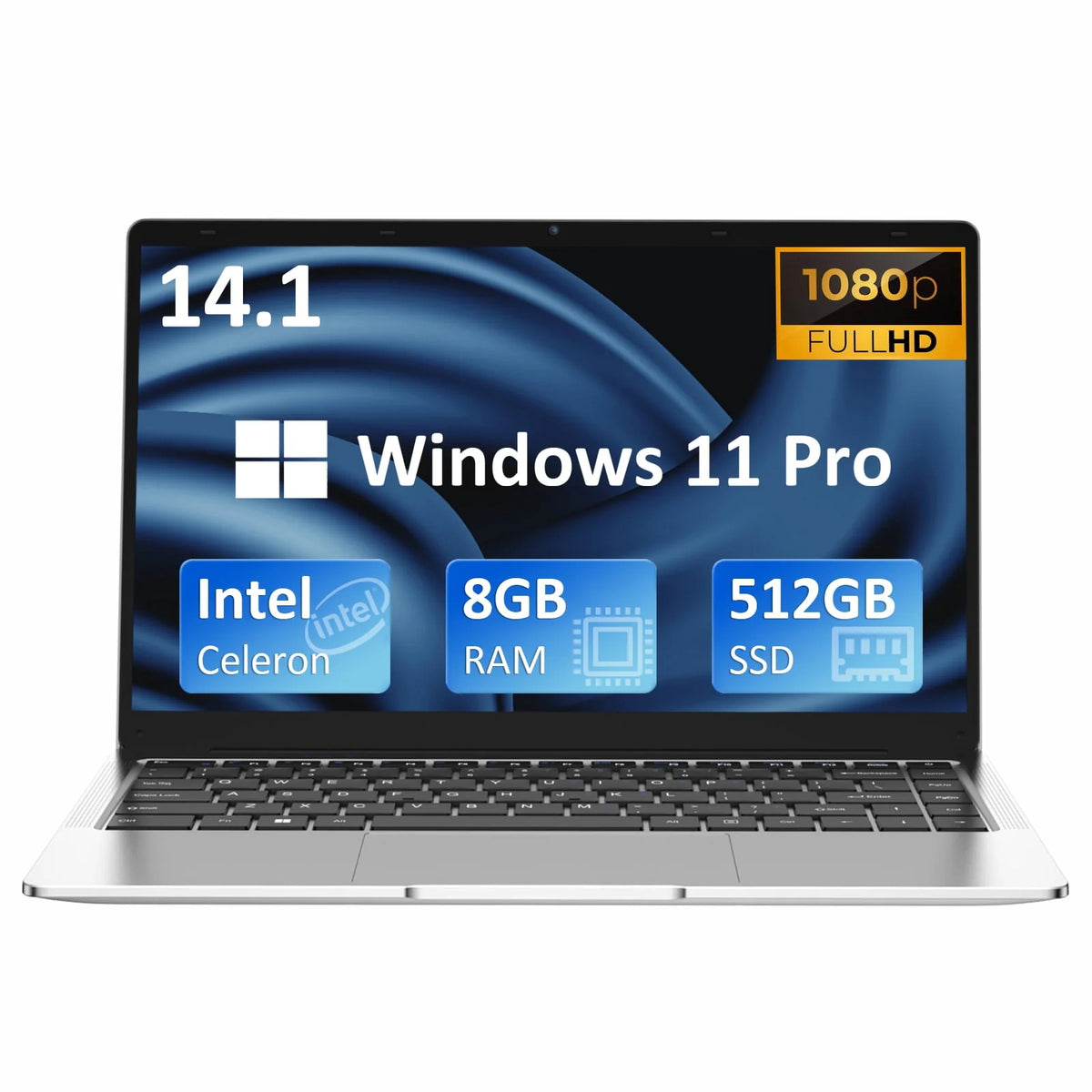14.1 Laptop Intel Celeron J4125 8GB RAM 256GB SSD Silver O950