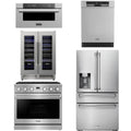 36 Gas Range, Refrigerator, Dishwasher, Microwave and Wine Cooler E761