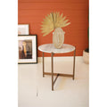 Iron Side Table With Marble Top W31354
