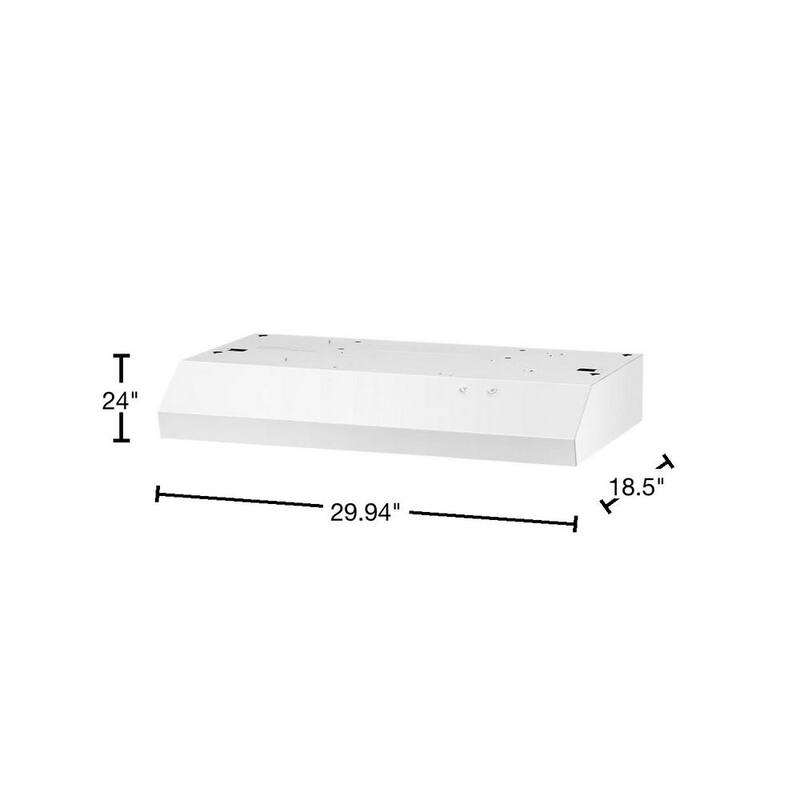 30 in. Under Cabinet Range Hood with LED Light in White D2891