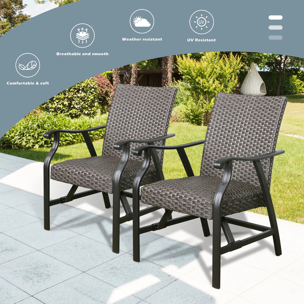 Rattan Patio Motion Rocking Chairs Set of 2 J3245