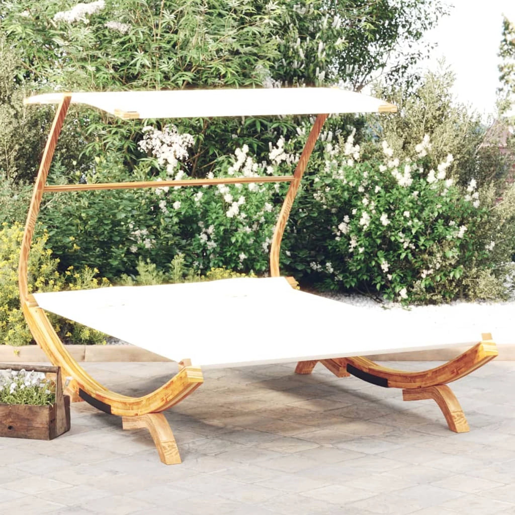 Solid Bent Wood Patio Bed with Canopy T427