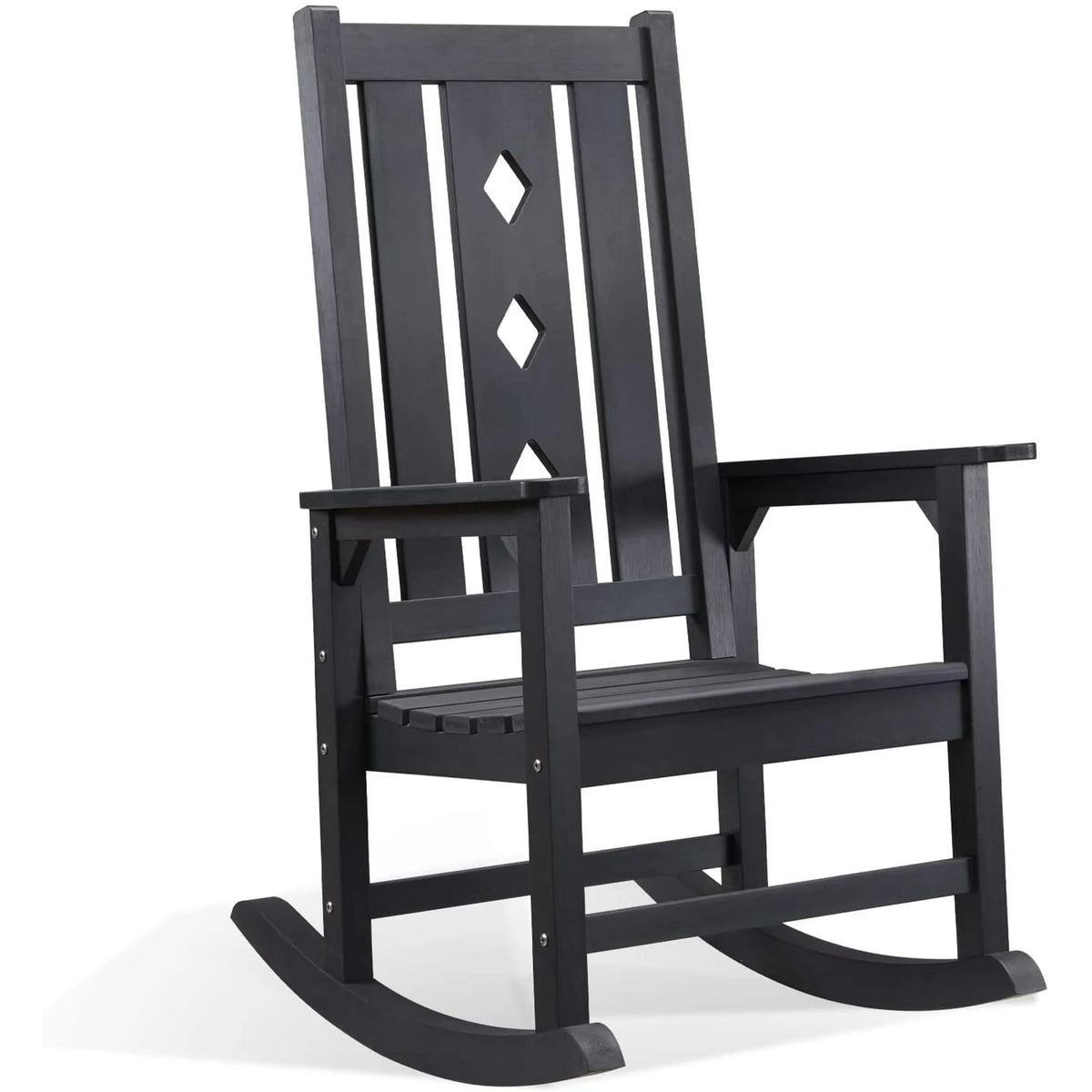 Oversized Weather Resistant Rocking Chair 350lbs Black X236