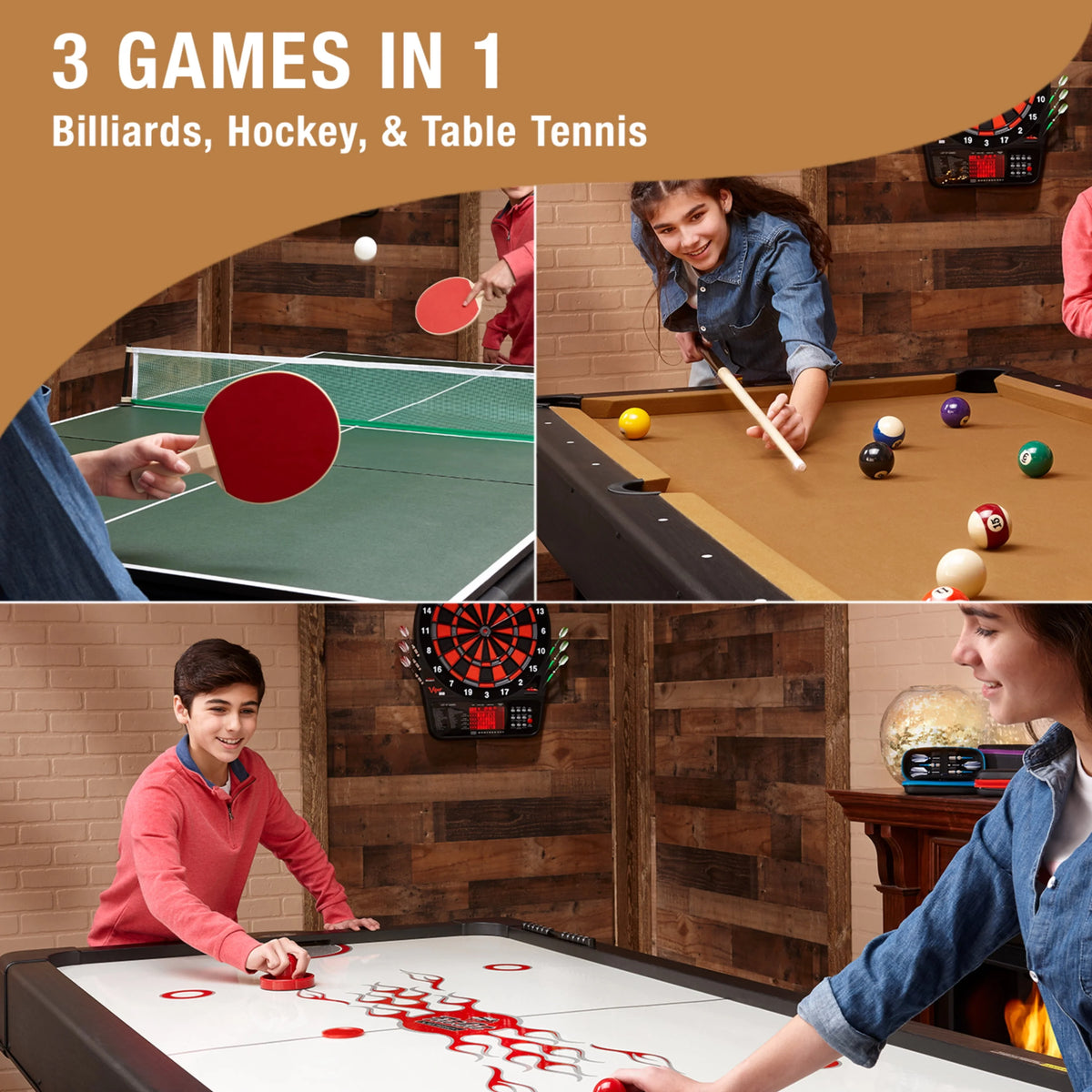 7' Pool Air Hockey Table Tennis Table E2621