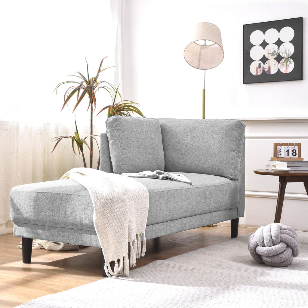 Grey Upholstered Corner Lounge Chair U817