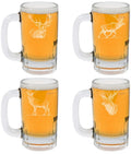 12oz Beer Mug Stein Glass Set of 4 D32665