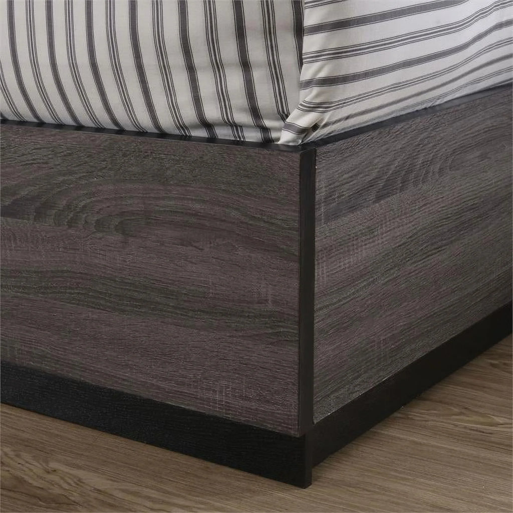Gray Wood California King Storage Panel Bed D23399