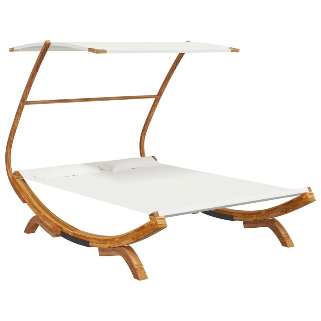 Solid Bent Wood Patio Bed with Canopy T427