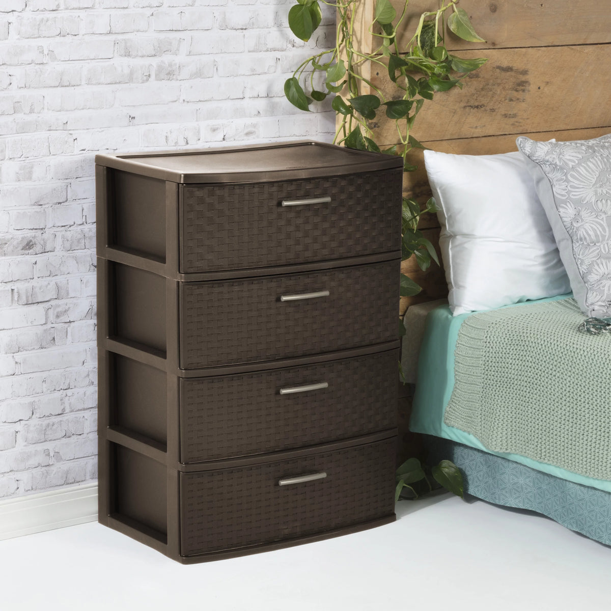 4 Drawer Wide Weave Tower Espresso W5197