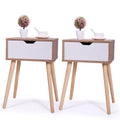 White 2Pcs Nightstand With Storage Drawers F315116