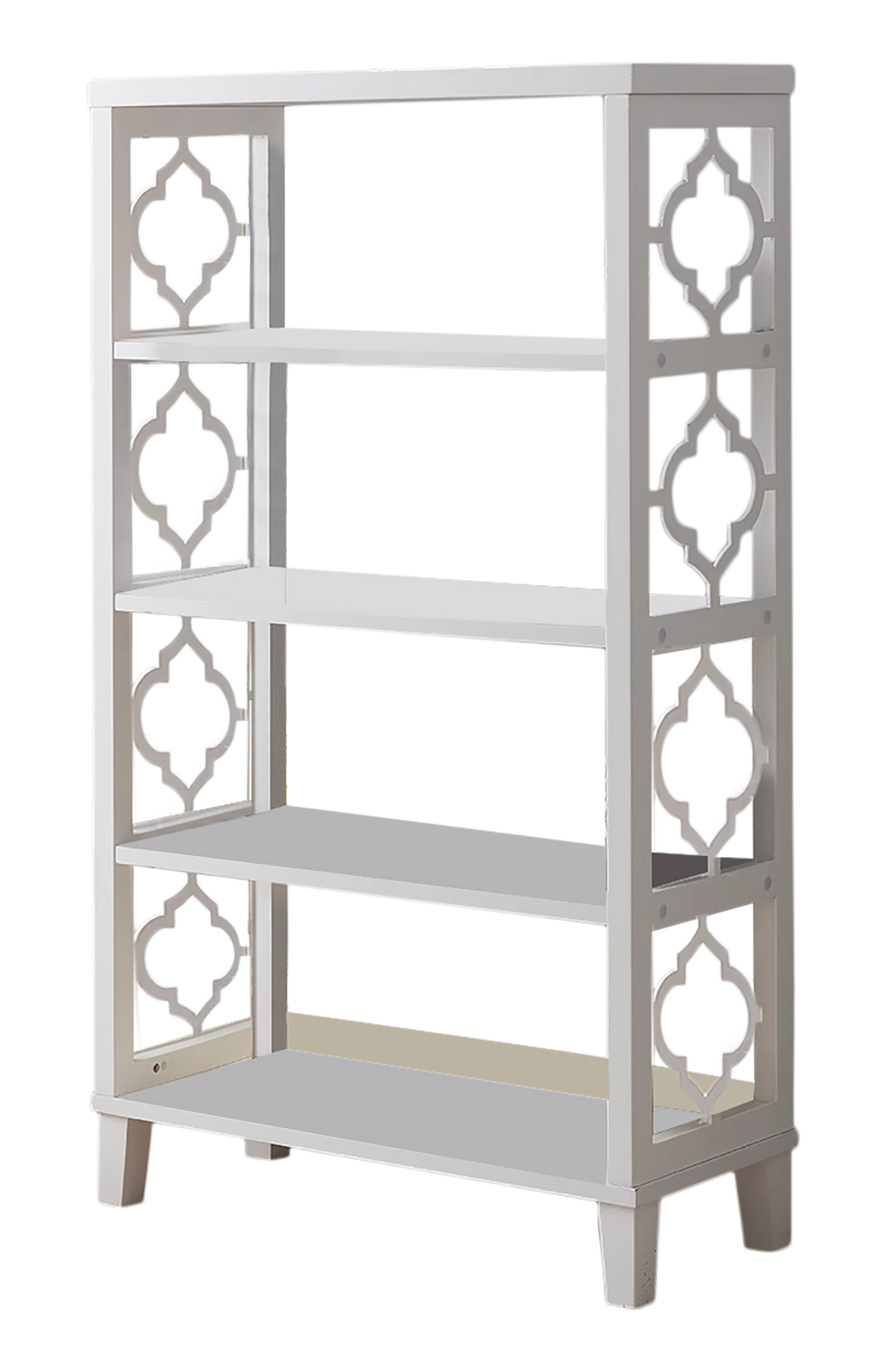 White 5 Tier Wood Bookcase Q4593