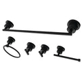 5pc Matte Black Bathroom Accessory Set S15609
