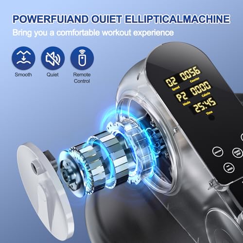 Under Desk Elliptical Machine Portable Seated Pedal Exerciser with Remote Control P155