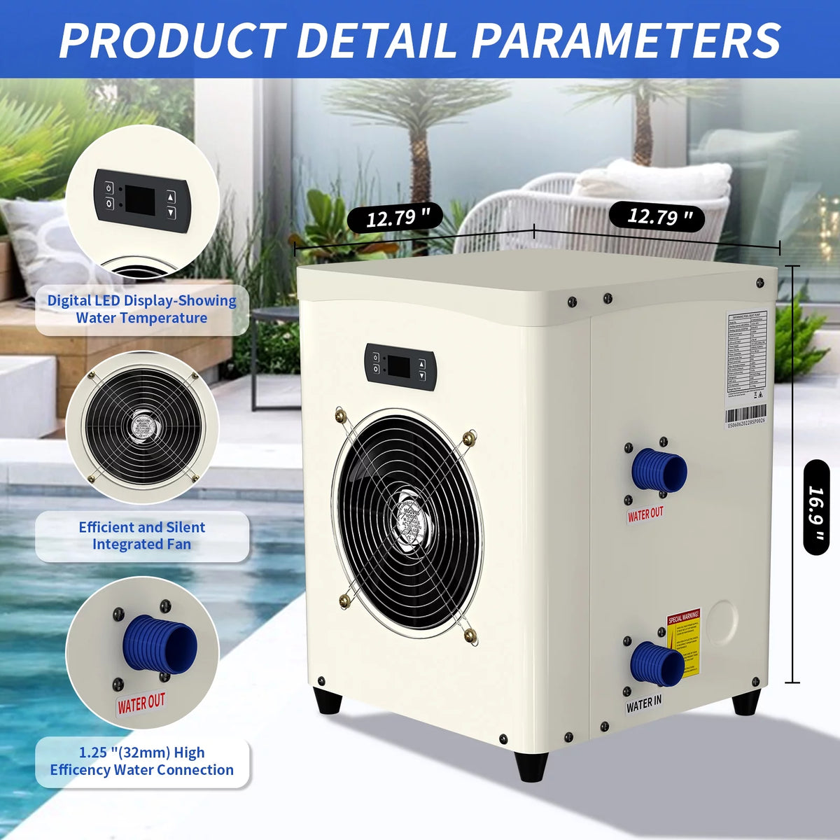 14331 BTU Mini Swimming Pool Heat Pump D6931