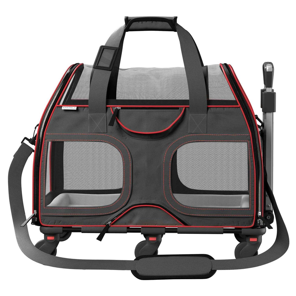 Pet Carrier with Removable Wheels and Double Telescopic Handle B548