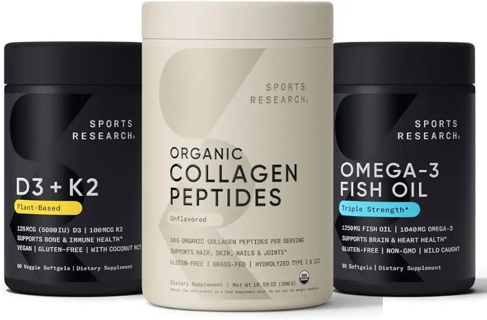 Vitamin D3 + K2, Organic Collagen Peptides and Omega 3 Fish Oil Q55630