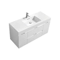 48 in. Wall Mount High Gloss White Bathroom Vanity V833