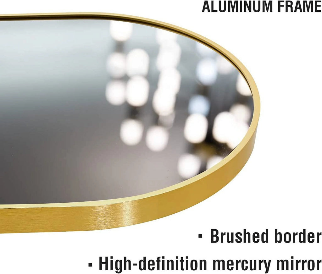 65"x22" Arched Full Length Mirror with Aluminum Frame L72418