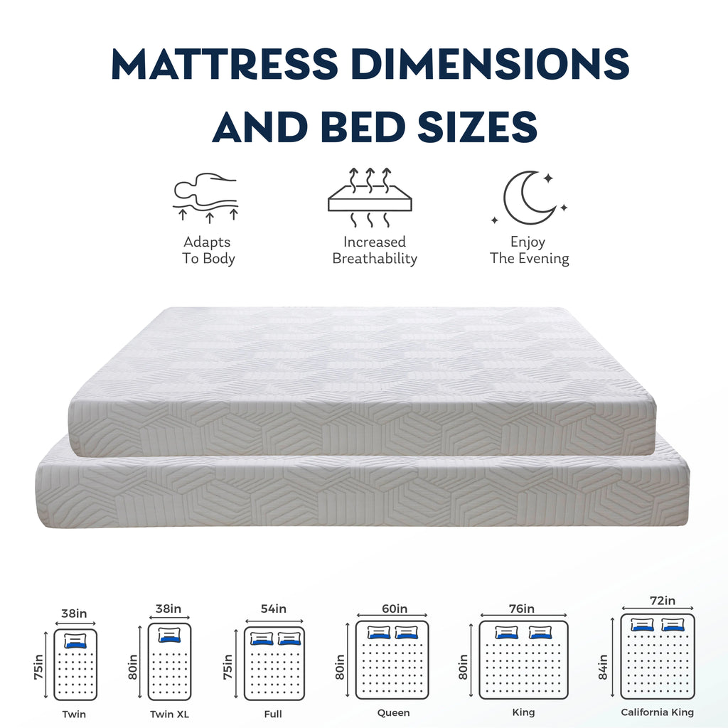 Blue 8 inch Cooling Gel Memory Foam Mattress I238