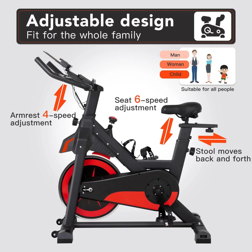 Exercise Bike Indoor Cycling Bike Stationary Black U404