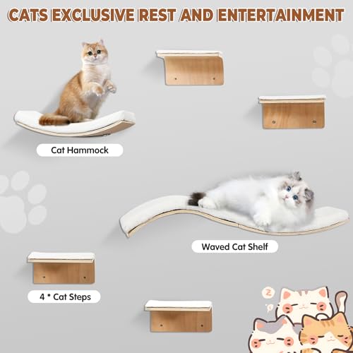 Cat Wall Shelves with Hammock and Perch J282